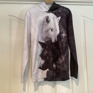 Funnycokid Hoodie Sweatshirt, Size XL, Color Black, White, Gray